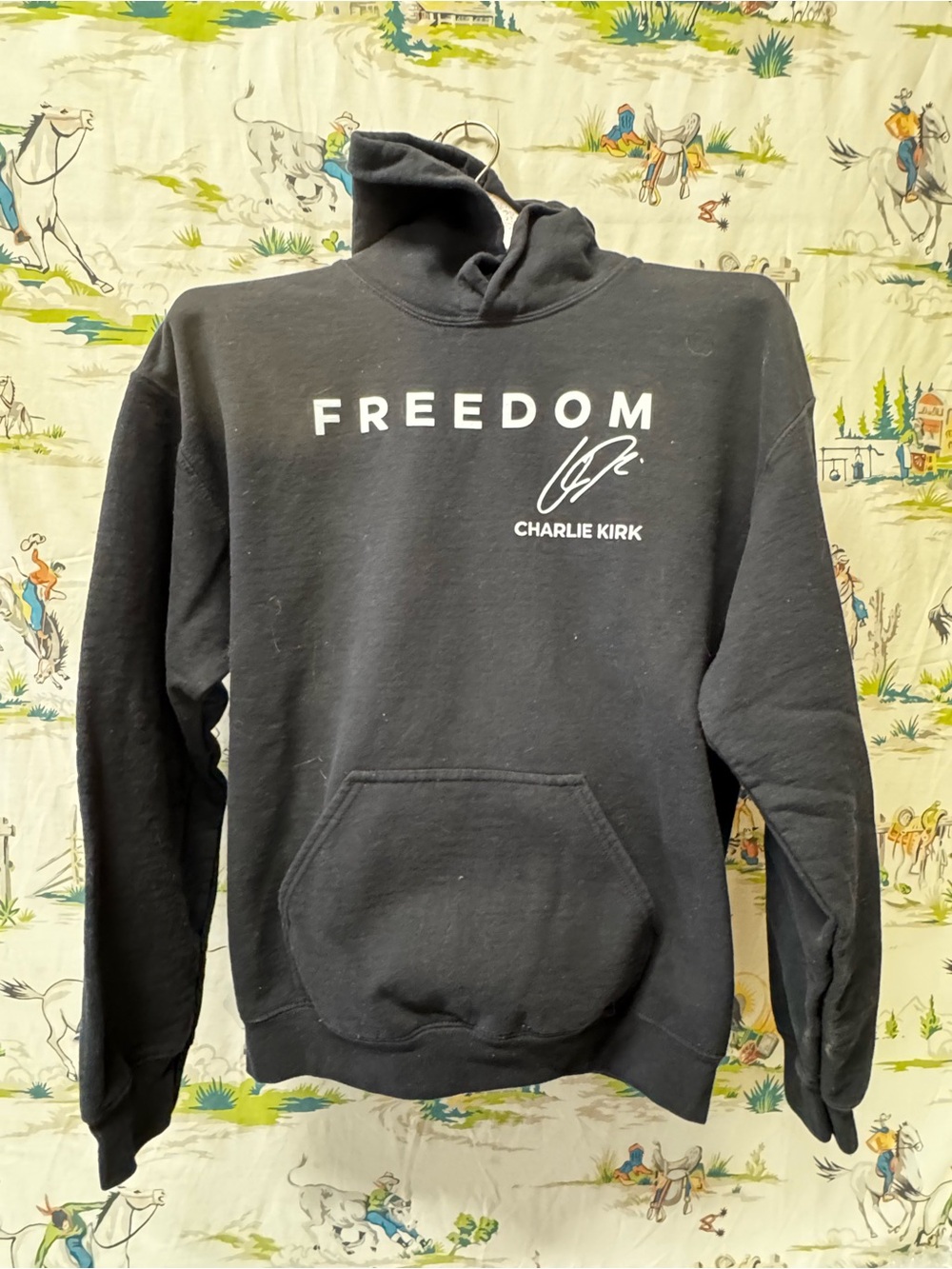 Freedom Hoodie - Black size medium Charlie Kirk